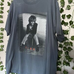 Vintage Tina Turner 2000 Twenty Four Seven XL Gray Blue Concert Tour T Shirt